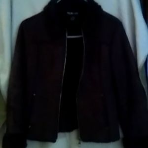 Style & CO Macy's parka coat size small. Gently used. Brown swede. Fur inside.